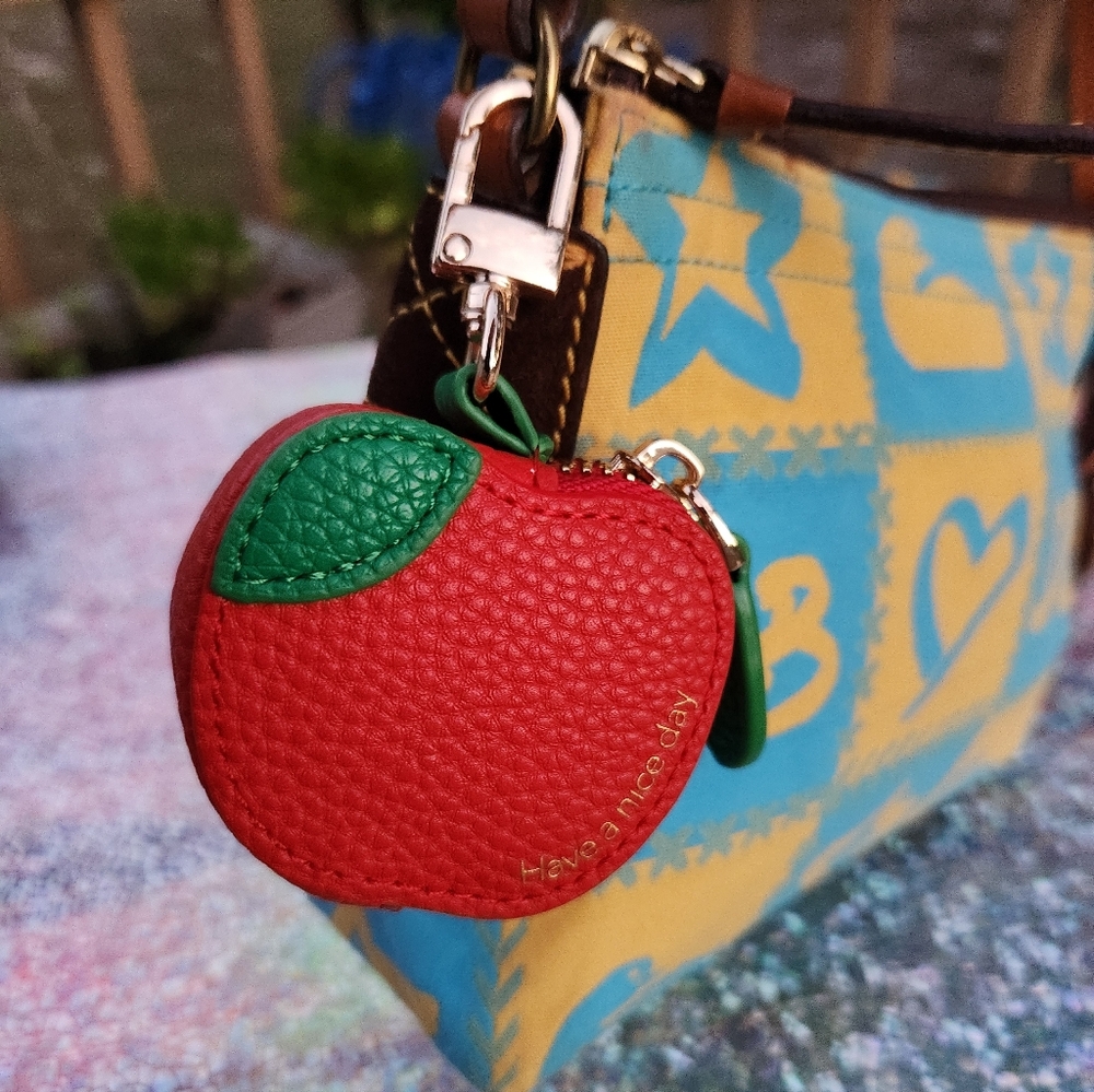 Colorful Red Apple Purse Charm Or Keychain